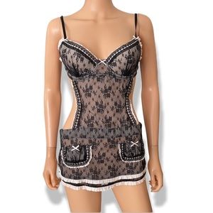 Vintage Victoria Secret French Maid Push Up Bra Lingerie 36C